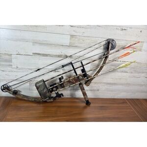 Vintage Jennings‎ Buckmaster Cobra Compound Bow Quiver Loaded Left Handed Camo